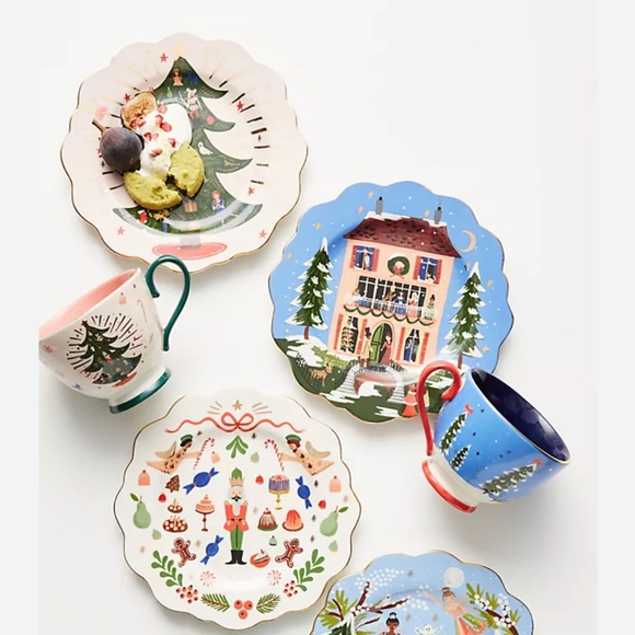 NWT Sold Out Rifle Paper x Anthropologie Porcelain Dessert Plate - Picture 3 of 5